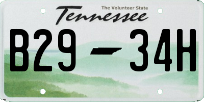 TN license plate B2934H