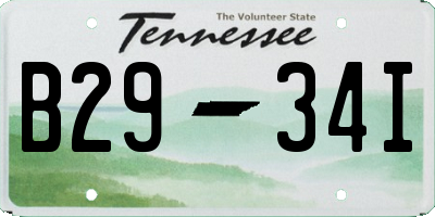 TN license plate B2934I