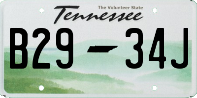 TN license plate B2934J