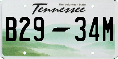 TN license plate B2934M