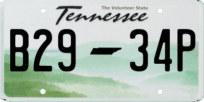 TN license plate B2934P