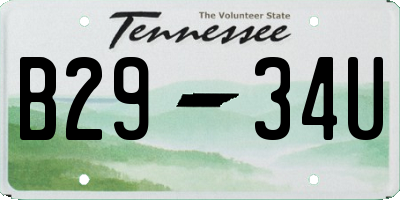 TN license plate B2934U