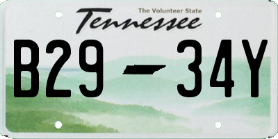 TN license plate B2934Y
