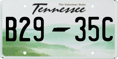 TN license plate B2935C