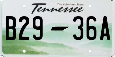 TN license plate B2936A