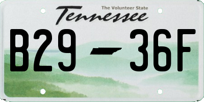 TN license plate B2936F