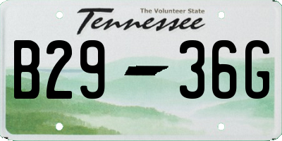 TN license plate B2936G