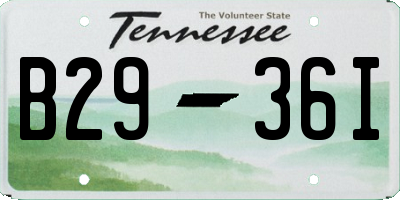 TN license plate B2936I