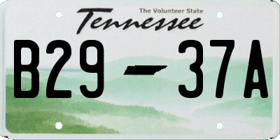 TN license plate B2937A