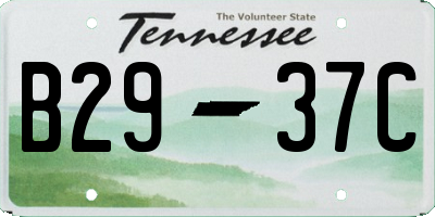 TN license plate B2937C