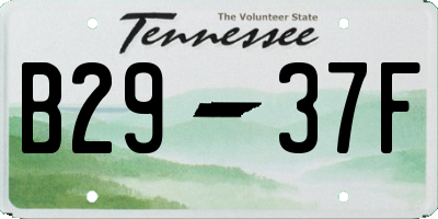 TN license plate B2937F
