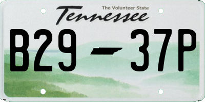 TN license plate B2937P