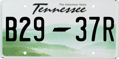 TN license plate B2937R