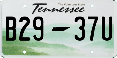 TN license plate B2937U