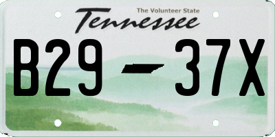 TN license plate B2937X