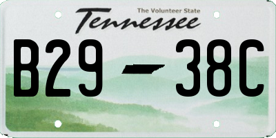 TN license plate B2938C