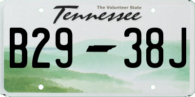 TN license plate B2938J