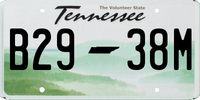 TN license plate B2938M