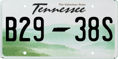 TN license plate B2938S
