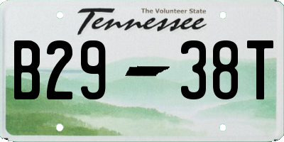TN license plate B2938T