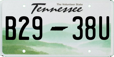 TN license plate B2938U