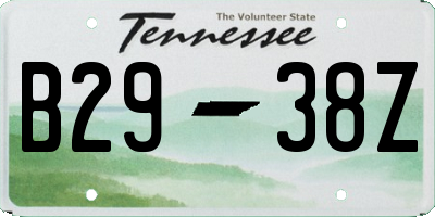 TN license plate B2938Z