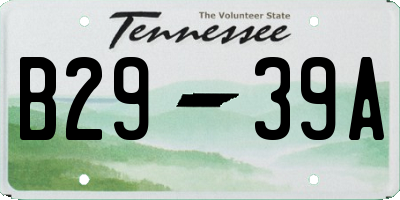 TN license plate B2939A