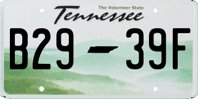 TN license plate B2939F