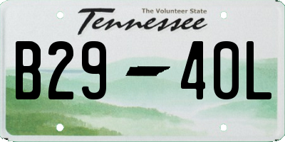 TN license plate B2940L