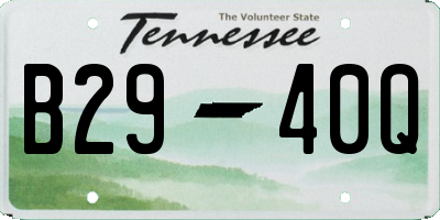 TN license plate B2940Q