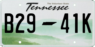 TN license plate B2941K