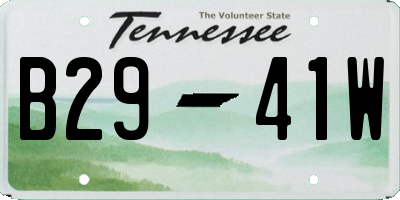 TN license plate B2941W
