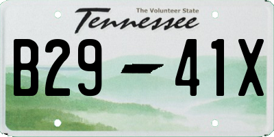 TN license plate B2941X