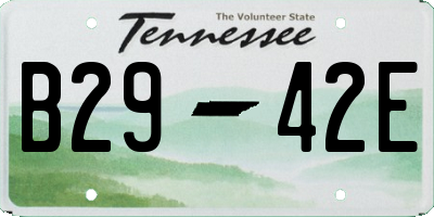 TN license plate B2942E