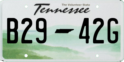 TN license plate B2942G