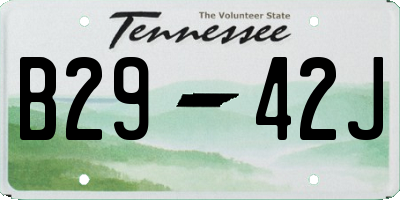 TN license plate B2942J