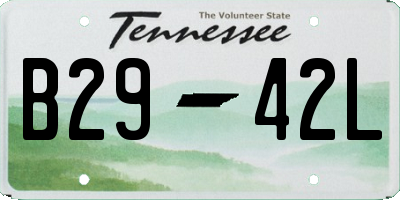 TN license plate B2942L