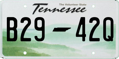 TN license plate B2942Q