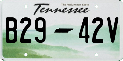 TN license plate B2942V