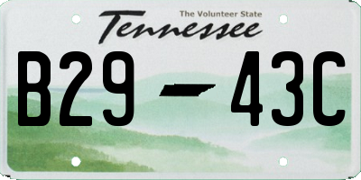 TN license plate B2943C