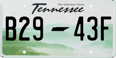 TN license plate B2943F