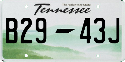 TN license plate B2943J