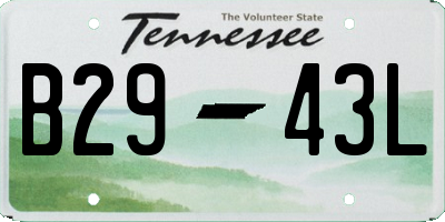 TN license plate B2943L