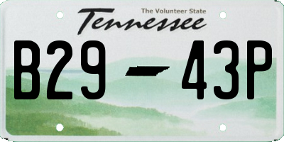 TN license plate B2943P