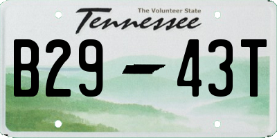 TN license plate B2943T