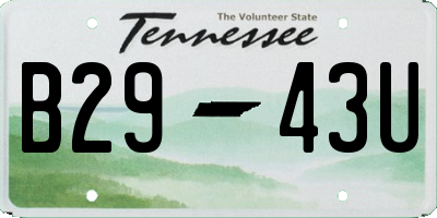 TN license plate B2943U