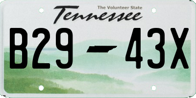 TN license plate B2943X