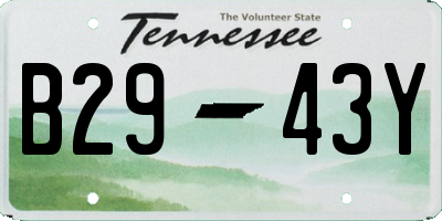 TN license plate B2943Y