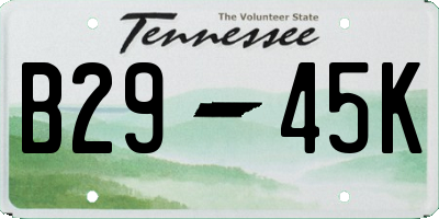 TN license plate B2945K