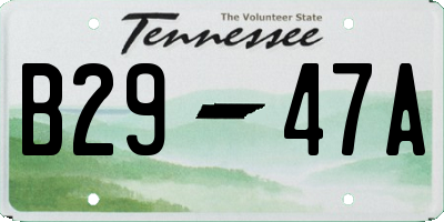 TN license plate B2947A